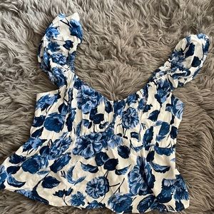 Abercrombie and Fitch blue and white top